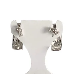 Boucles d'oreilles d'occasion or 750 blanczirconias