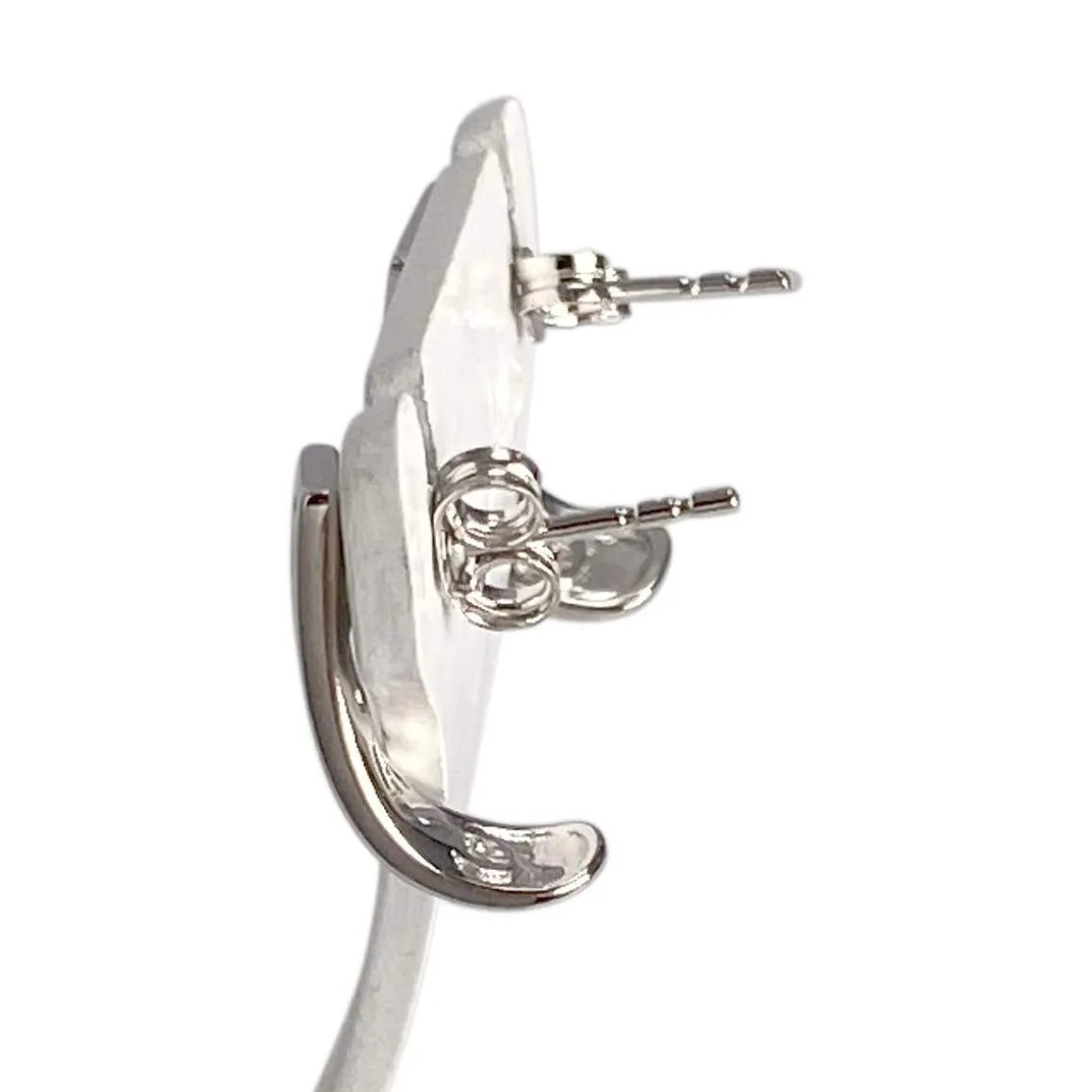 Boucles d'oreilles d'occasion or 750 blanczirconias