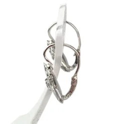 Boucles d'oreilles d'occasion or 750 blanc pierres imitations