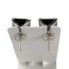Boucles d'oreilles d'occasion or 375 blanc pierres synthétiques