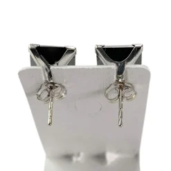 Boucles d'oreilles d'occasion or 375 blanc pierres synthétiques