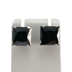 Boucles d'oreilles d'occasion or 375 blanc pierres synthétiques