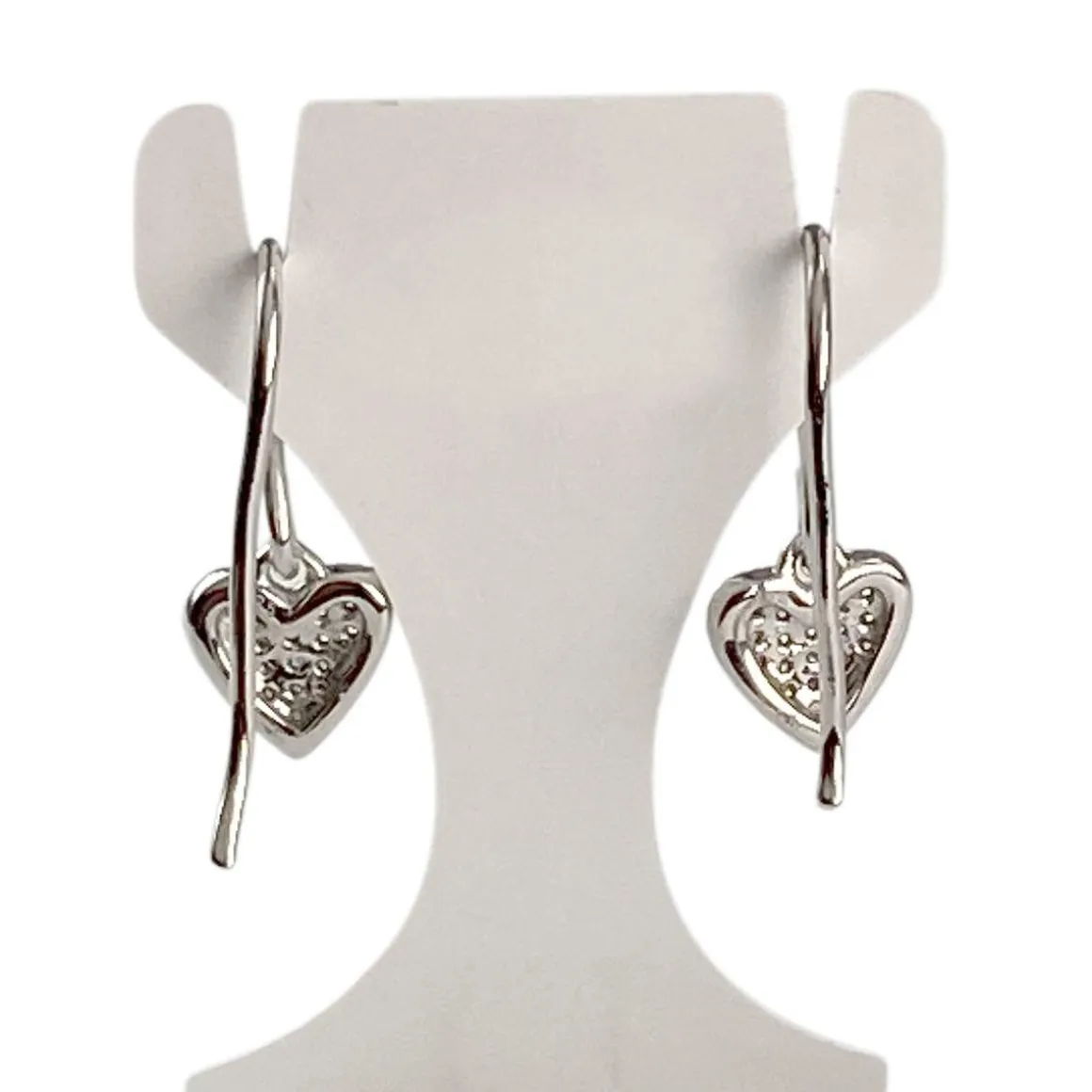 Boucles d'oreilles d'occasion or 375 blanc diamants
