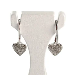 Boucles d'oreilles d'occasion or 375 blanc diamants
