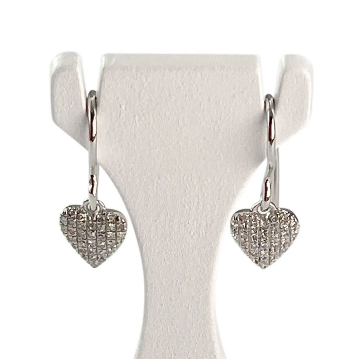 Boucles d'oreilles d'occasion or 375 blanc diamants
