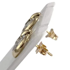 Boucles d'oreilles d'occasion or 750 2 tons diamants