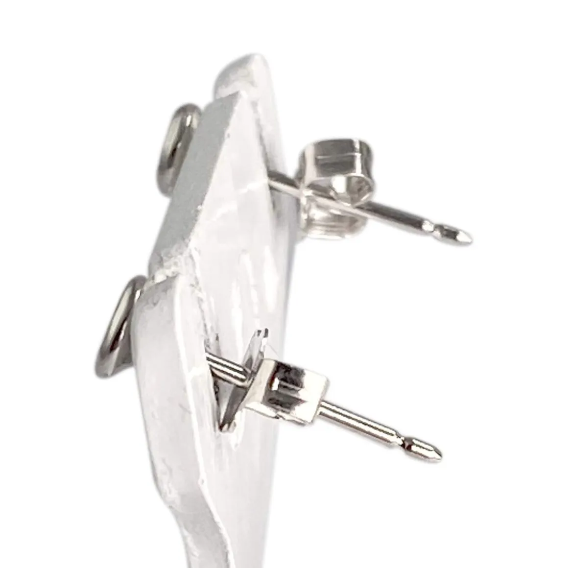 Boucles d'oreilles d'occasion or 750 blanc diamants
