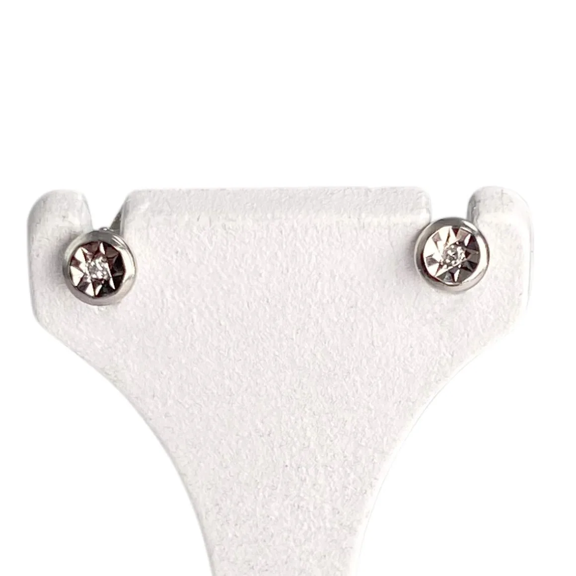 Boucles d'oreilles d'occasion or 750 blanc diamants