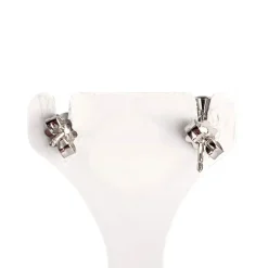 Boucles d'oreilles d'occasion or 750 blanc diamants