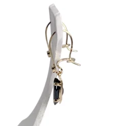 Boucles d'oreilles d'occasion or 750 jaune saphirs diamants
