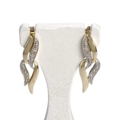 Boucles d'oreilles d'occasion 2 tons 750 diamant