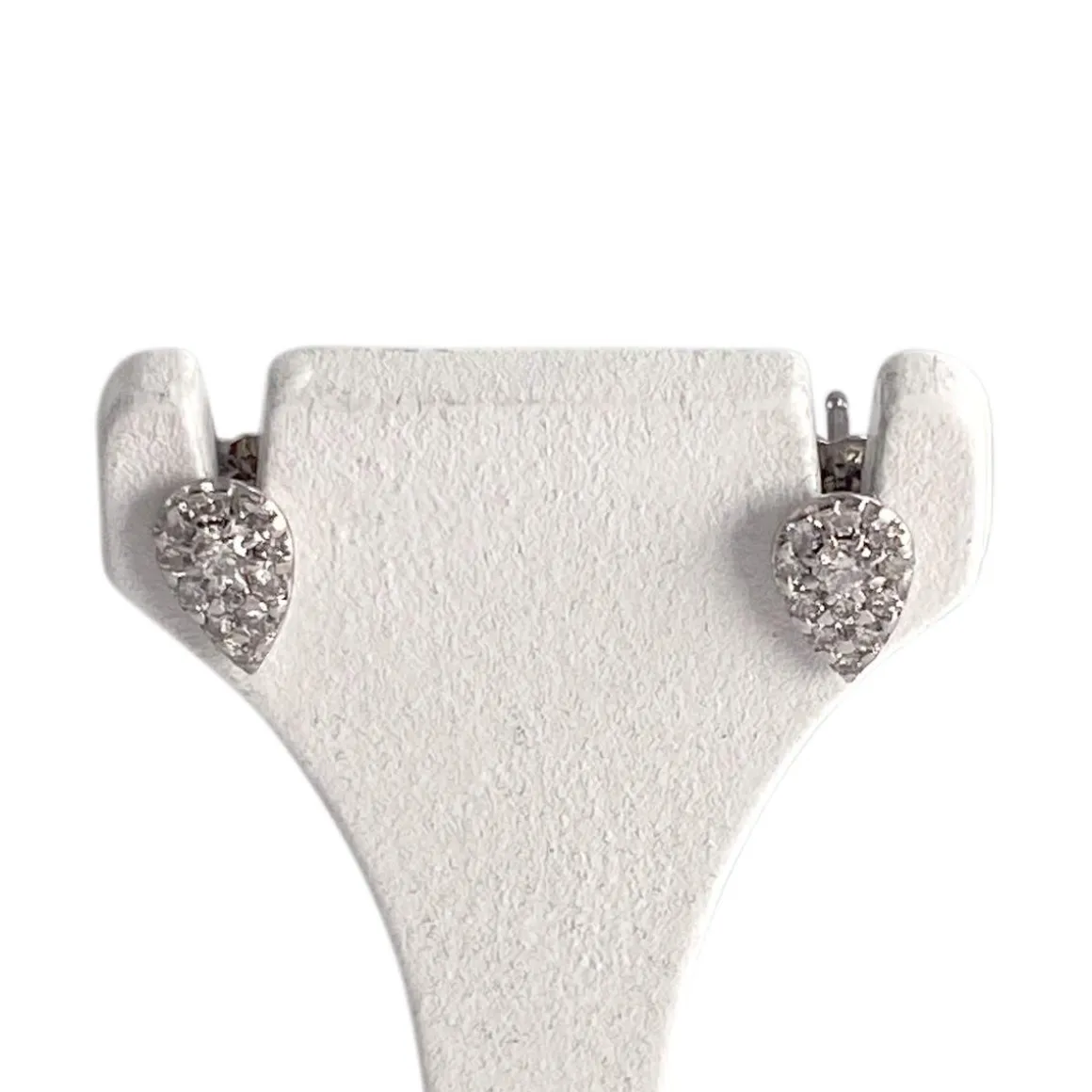 Boucles d'oreilles d'occasion or 750 blanc diamants