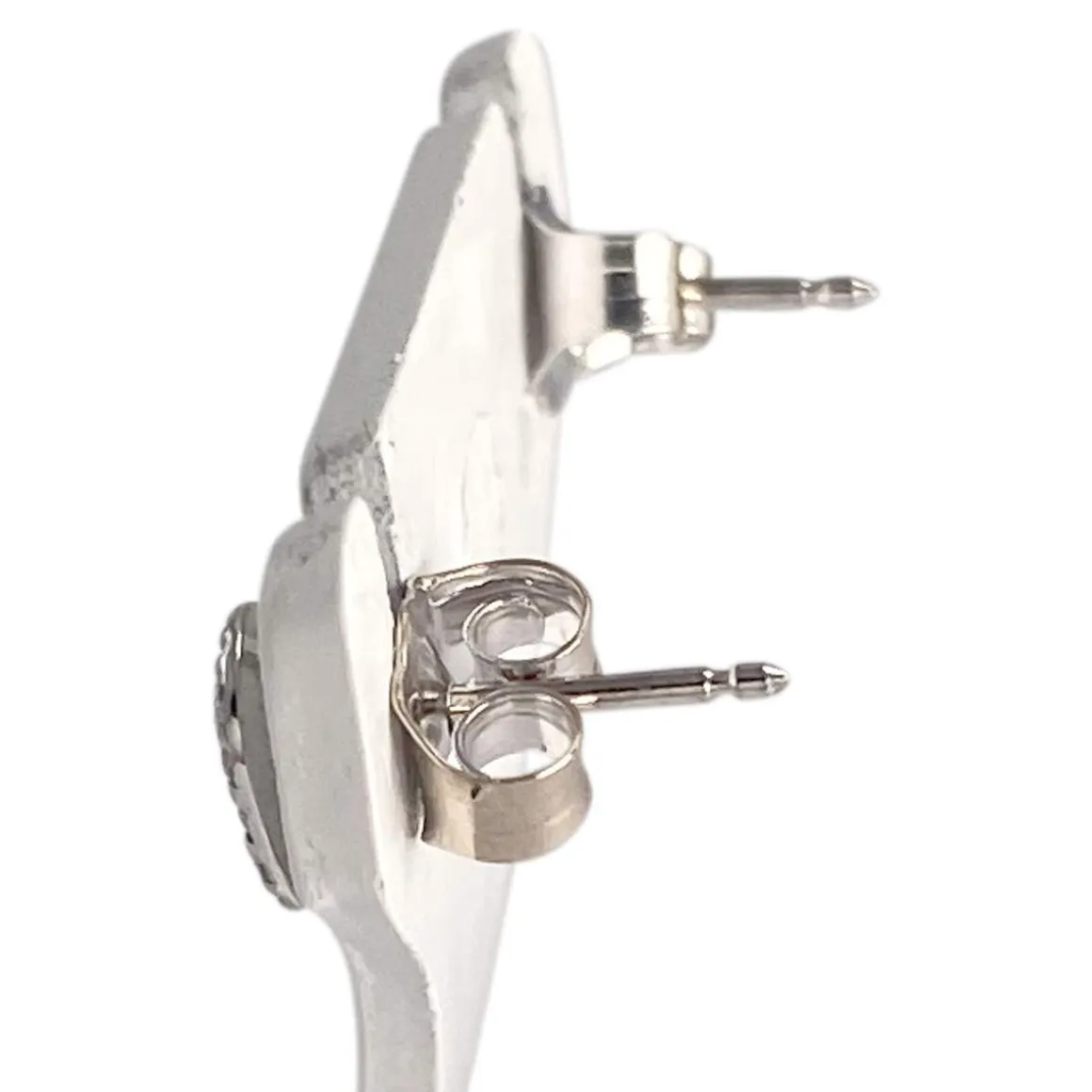 Boucles d'oreilles d'occasion or 750 blanc diamants