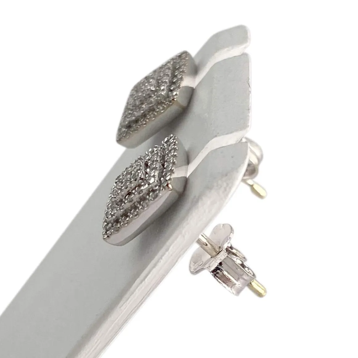 Boucles d'oreilles d'occasion or 750 blanc diamants