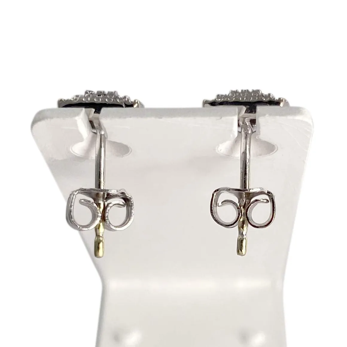 Boucles d'oreilles d'occasion or 750 blanc diamants
