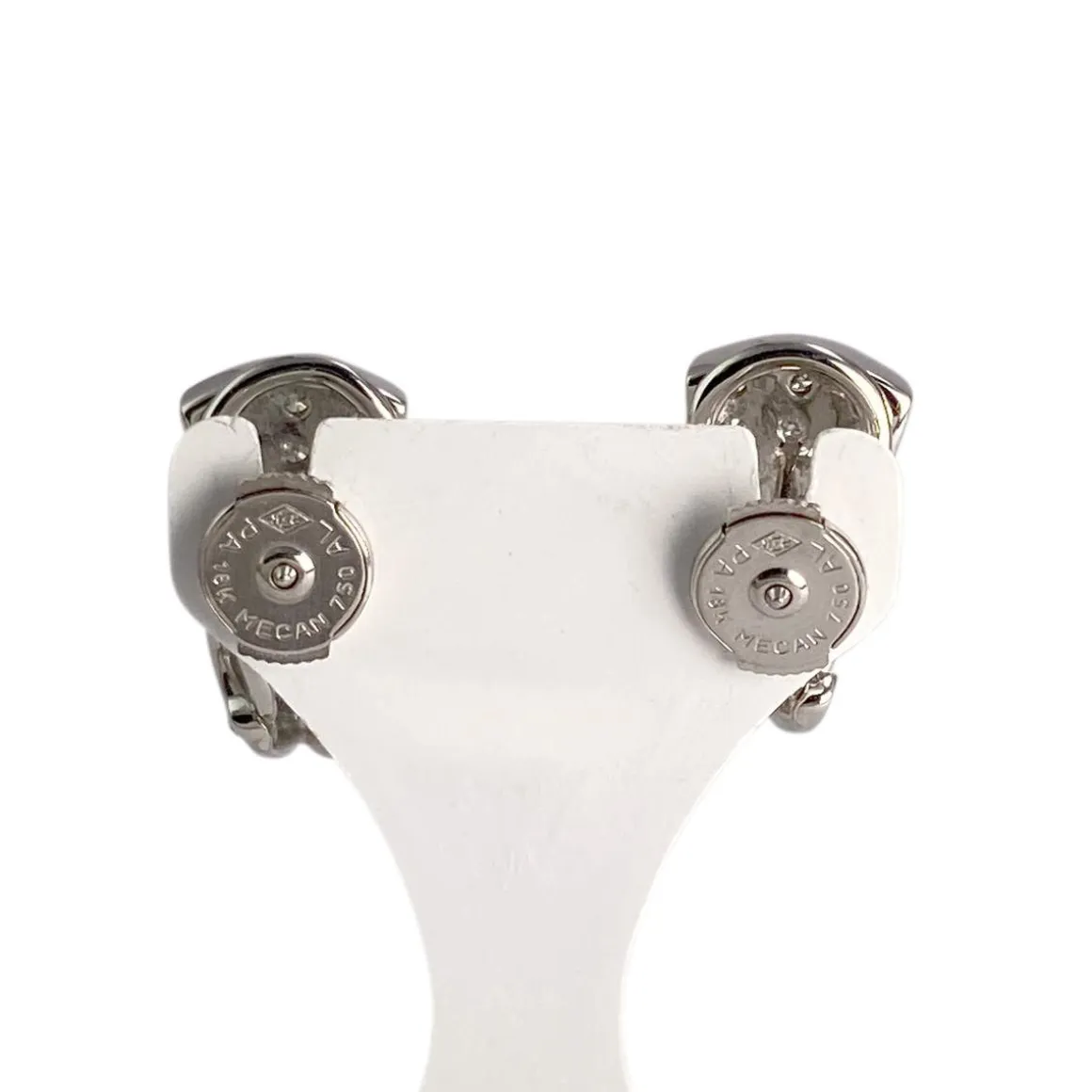Boucles d'oreilles d'occasion or 750 blanc diamants