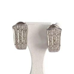Boucles d'oreilles d'occasion or 750 blanc diamants