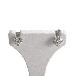 Boucles d'oreilles d'occasion or 750 blanc diamants