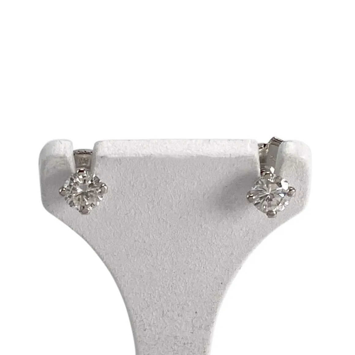 Boucles d'oreilles d'occasion or 750 blanc diamants