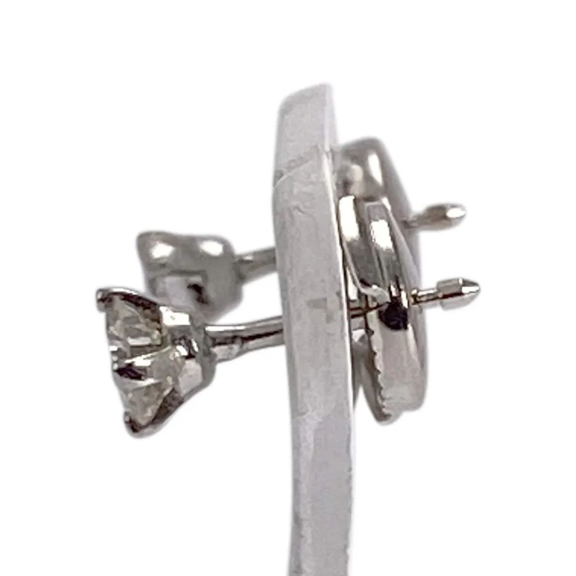 Boucles d'oreilles d'occasion or 750 blanc diamants