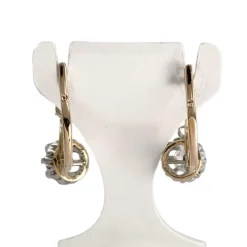 Boucles d'oreilles d'occasion 2 ors 750 diamants