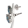 Boucles d'oreilles d'occasion or 750 blanc coeur aigues-marines diamants