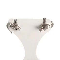Boucles d'oreilles d'occasion or 750 blanc coeur aigues-marines diamants