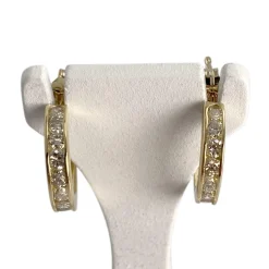 Boucles d'oreilles d'occasion or 750 jaune diamants