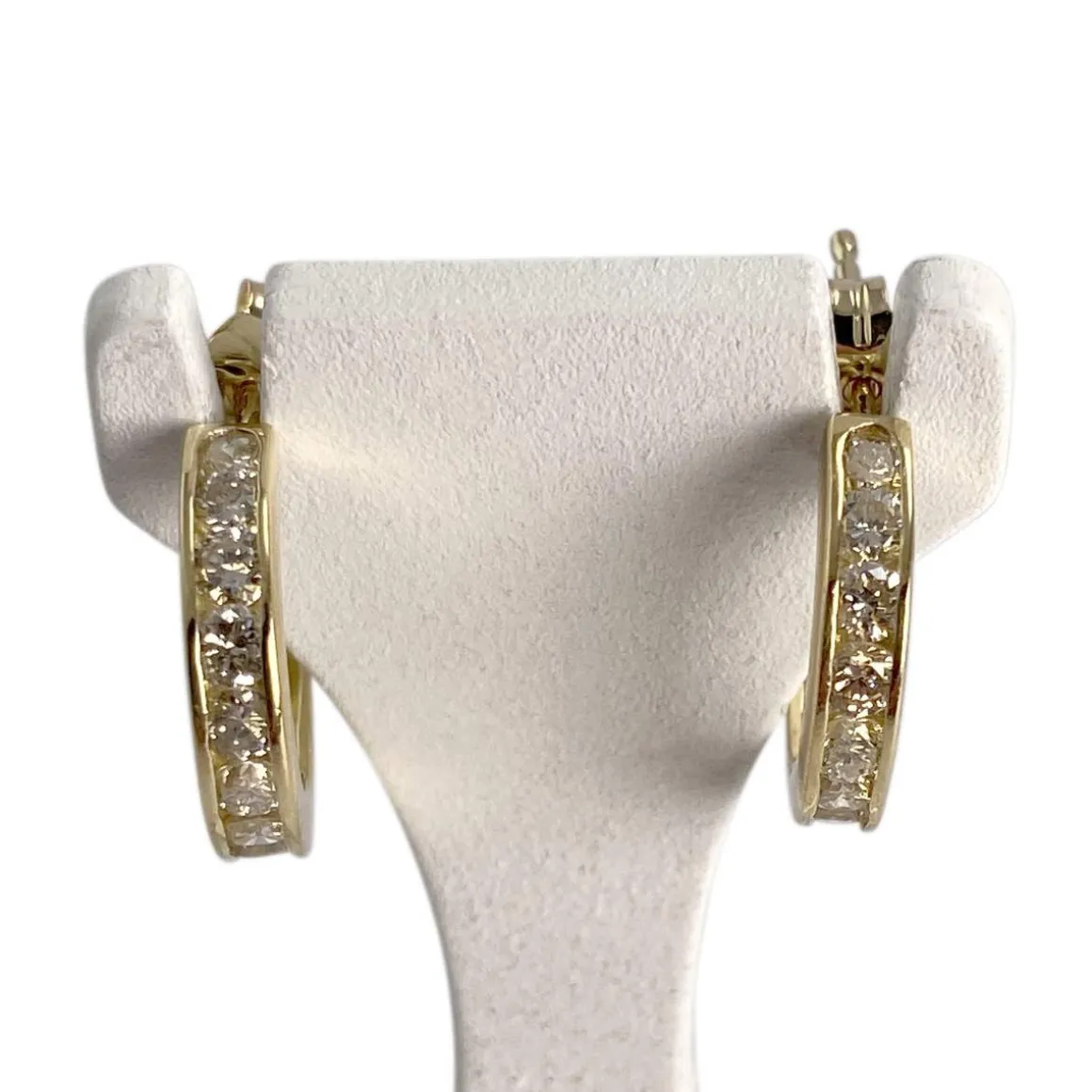 Boucles d'oreilles d'occasion or 750 jaune diamants