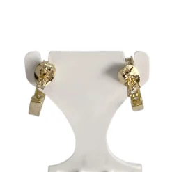 Boucles d'oreilles d'occasion or 750 jaune diamants