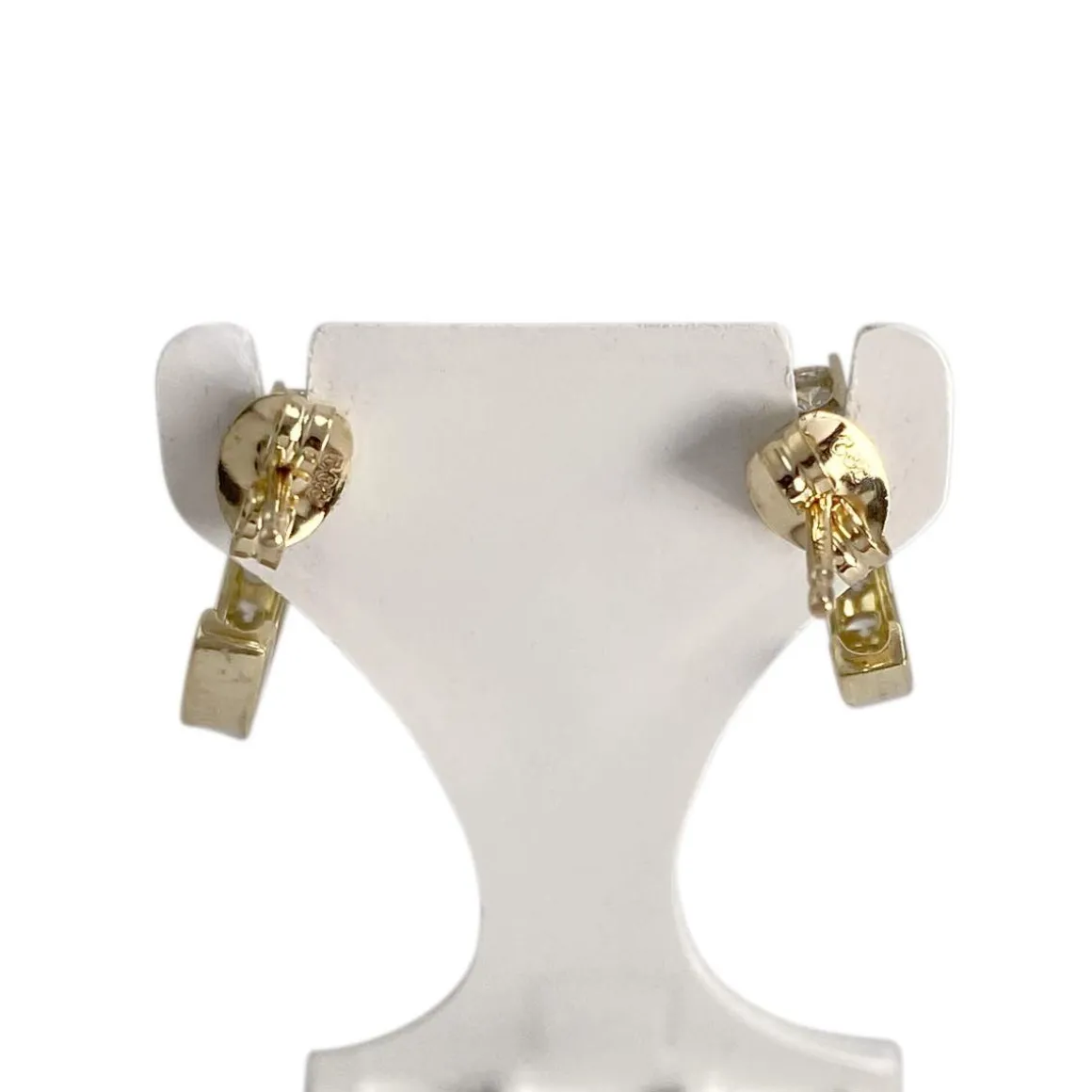 Boucles d'oreilles d'occasion or 750 jaune diamants