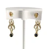 Boucles d'oreilles d'occasion or 750 jaune diamant saphir