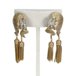 Boucles d'oreilles d'occasion 2 ors 750 diamants