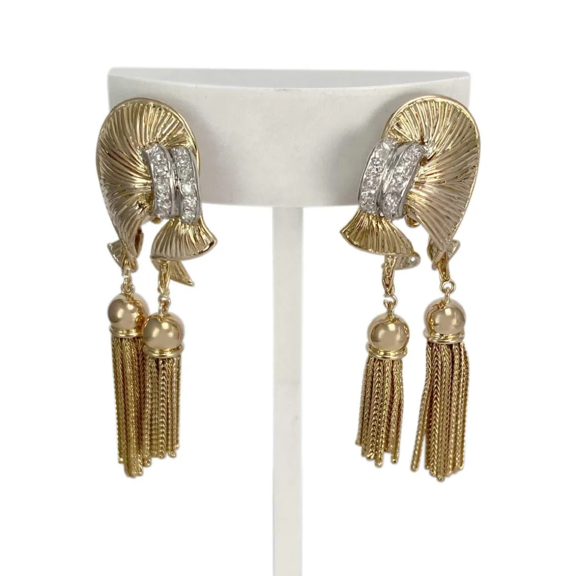 Boucles d'oreilles d'occasion 2 ors 750 diamants