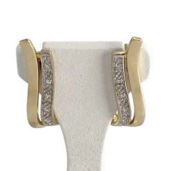 Boucles d'oreilles d'occasion 2 ors 750 diamants