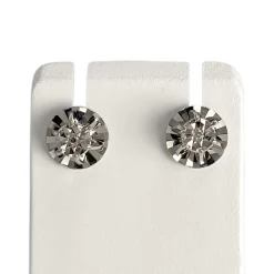 Boucles d'oreilles d'occasion or 750 blanc diamants