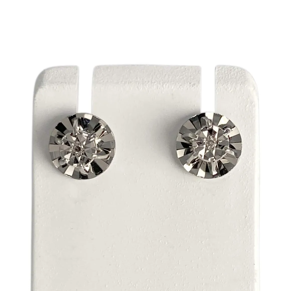 Boucles d'oreilles d'occasion or 750 blanc diamants