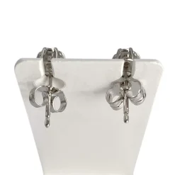 Boucles d'oreilles d'occasion or 750 blanc diamants