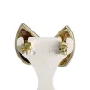 Boucles d'oreilles d'occasion or 585 jaune saphirs, rubis, émeraudes, diamants