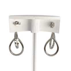 Boucles d'oreilles d'occasion or 750 blanc diamants