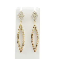 Boucles d'oreilles d'occasion or 750 jaune diamants