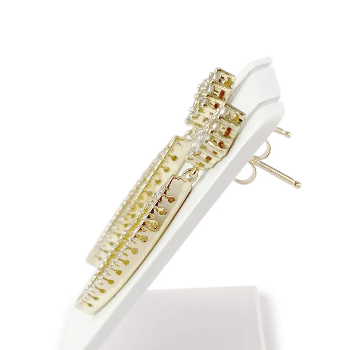 Boucles d'oreilles d'occasion or 750 jaune diamants