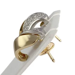 Boucles d'oreilles d'occasion 2 ors 750 diamants