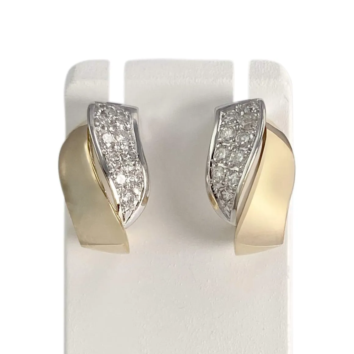 Boucles d'oreilles d'occasion 2 ors 750 diamants