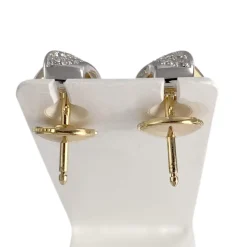 Boucles d'oreilles d'occasion 2 ors 750 diamants