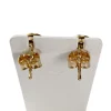 Boucles d'oreilles d'occasion or 750 jaune diamant