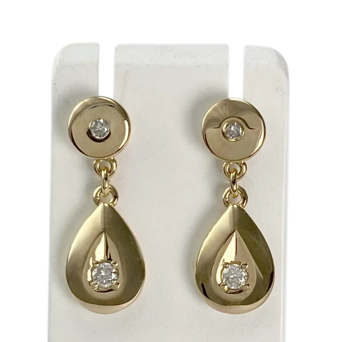 Boucles d'oreilles d'occasion or 750 jaune diamant