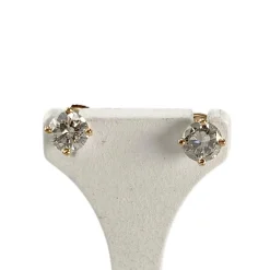 Boucles d'oreilles d'occasion or 750 jaune diamantS