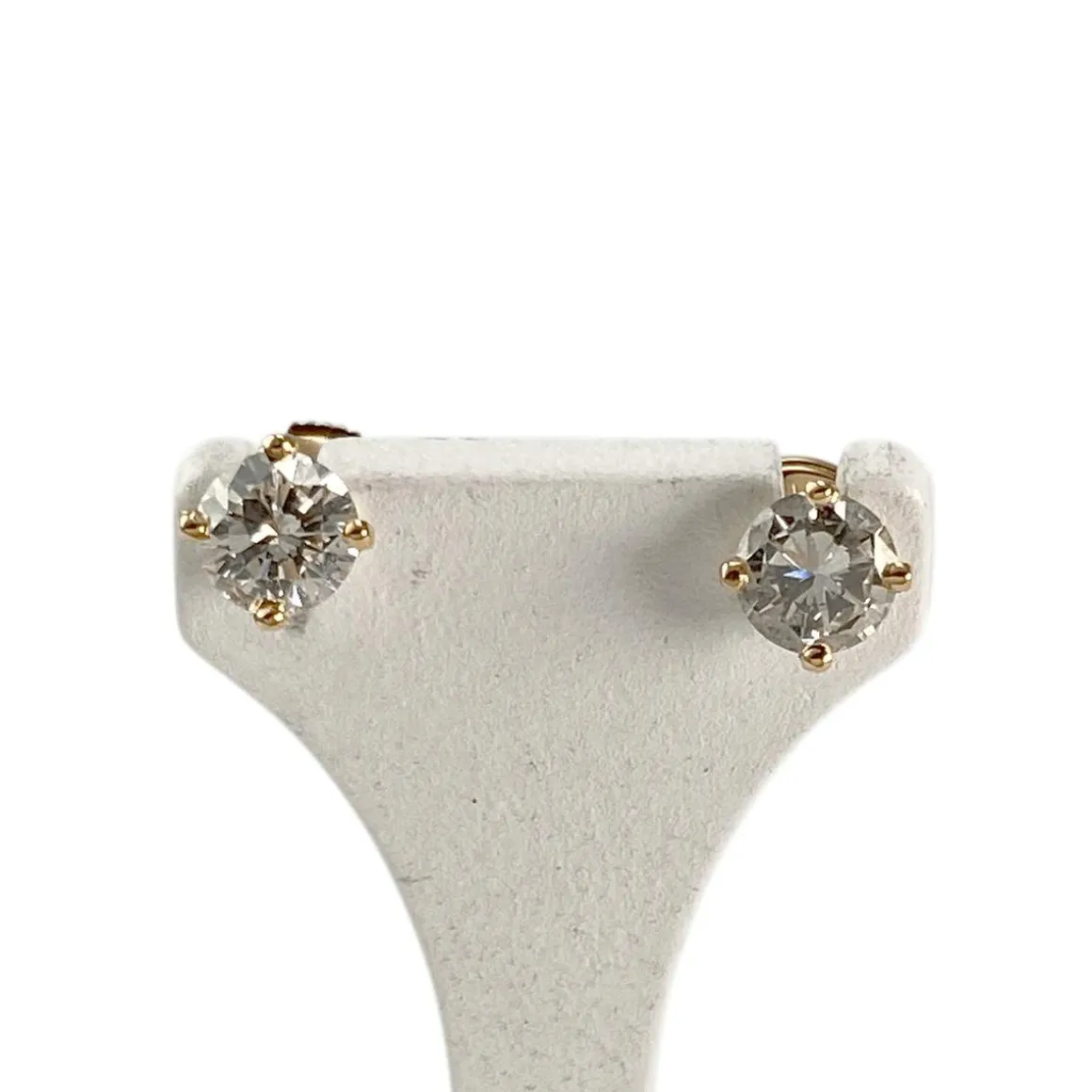 Boucles d'oreilles d'occasion or 750 jaune diamantS