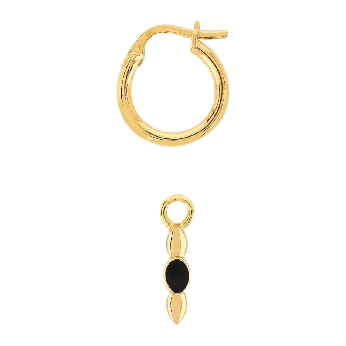 Boucles d'oreilles doré acrylique noire